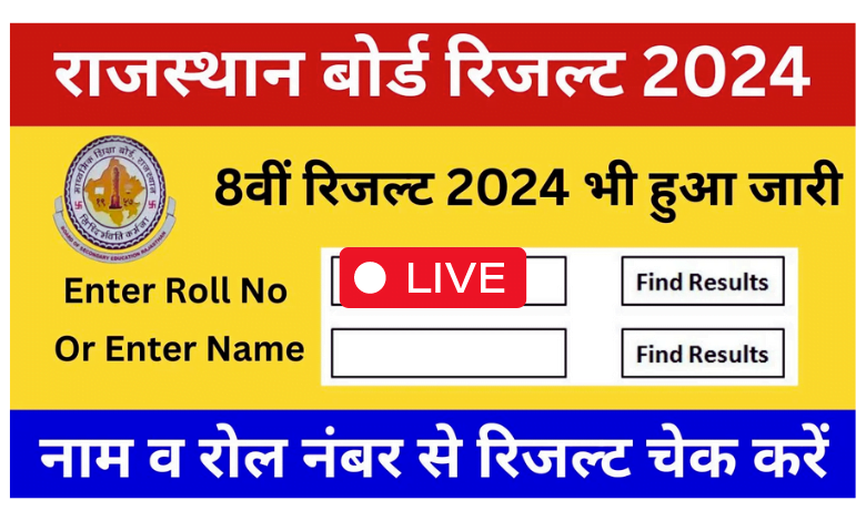 RBSE 8th Result 2024 Latest News राजस्थान बोर्ड 8वीं परीक्षा परिणाम 2024