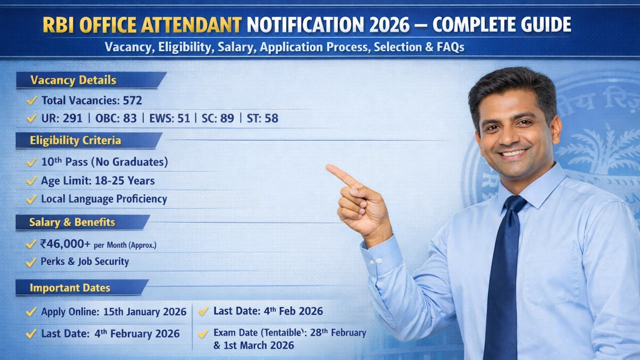 RBI Office Attendant Notification 2026